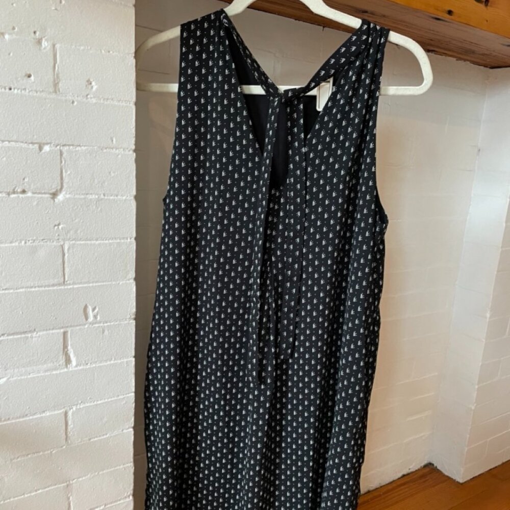 H&M Navy/White Shift Dress with Tie